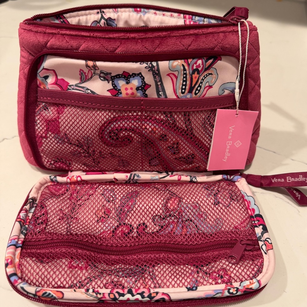 Vera Bradley Quilted Cosmetic Bag in Deep Pink - Picture 5 of 8